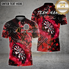 Maxcorners Darts Shirt Black Grunge Dartboard Multioptions Personalized Name, Team Name Unisex 3D Shirt (4 Colors)
