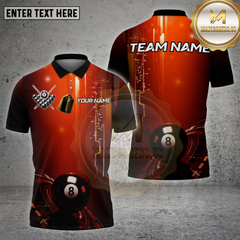 Maxcorners Billiards Shirt 8 Ball Digital Glow Multioptions Personalized Name, Team Name Unisex 3D Shirt (4 Colors)