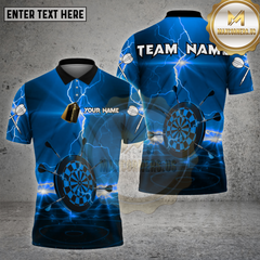 Maxcorners Darts Shirt Dartboard Lightning Glow Multioptions Personalized Name, Team Name Unisex 3D Shirt (4 Colors)
