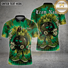 Maxcorners Billiards Shirt Cartoon 8 Ball Leaf Multioptions Personalized Name, Team Name Unisex 3D Shirt (4 Colors)