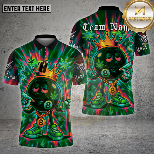 Maxcorners Billiards Shirt Neon Graffiti 8 Ball Multioptions Personalized Name, Team Name Unisex 3D Shirt (4 Colors)