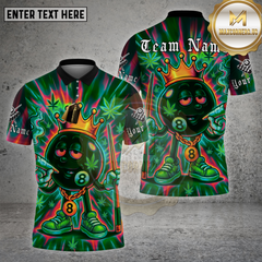 Maxcorners Billiards Shirt Neon Graffiti 8 Ball Multioptions Personalized Name, Team Name Unisex 3D Shirt (4 Colors)