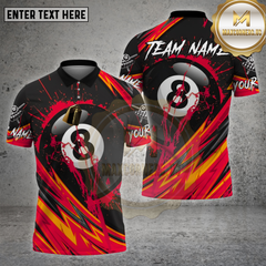 Maxcorners Billiards Shirt 8 Ball Lightning Splash Multioptions Personalized Name, Team Name Unisex 3D Shirt (4 Colors)