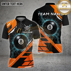 Maxcorners Billiards Shirt 8 Ball Cyber Tech Glow Multioptions Personalized Name, Team Name Unisex 3D Shirt (4 Colors)