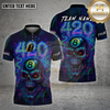 Maxcorners Billiards Shirt Skull 8 Ball 420 Neon Glow Multioptions Personalized Name, Team Name Unisex 3D Shirt (4 Colors)