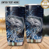 Maxcorners Fishing Tumbler Midnight Ocean Storm Design Personalized Name Tumbler (13 Species)