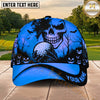 Maxcorners Golf Halloween Skull Holding Golf Ball Spooky Pumpkin Personalized Name 3D Classic Cap