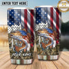 Maxcorners Fishing Tumbler American Flag Eagle Design Personalized Name Tumbler (13 Species)