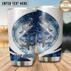 Maxcorners Fishing Tumbler White Blue Circular Water Ring Design Personalized Name Tumbler (13 Species)