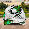 Maxcorners Golf Flaming Golf Ball Torn Surface Effect Personalized Name 3D Classic Cap