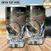 Maxcorners Fishing Tumbler Black Olive Tactical Splash Design Personalized Name Tumbler (13 Species)