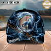 Maxcorners Fishing Thunder Moon Lightning Personalized Name 3D Cap (12 Fish Species)