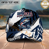 Maxcorners Fishing Patriotic Freedom Graphic Multi Options Personalized Name 3D Cap (11 Fish Species)