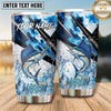 Maxcorners Fishing Tumbler Blue Camouflage Lightning Design Personalized Name Tumbler (13 Species)