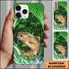 Maxcorners Fishing Green Honeycomb Splash Personalized Name Phone Case  (12 Fish Species)