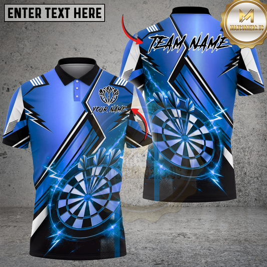 Maxcorners Dart Shirt Lightning Strike Dartboard Luxury Sport Design Multicolor Options Personalized Name, Team Name 3D Shirt (4 Colors)