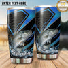 Maxcorners Fishing Tumbler Black Blue Arrow Carbon Design Personalized Name Tumbler (13 Species)