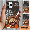 Maxcorners Funny Lion Dartboard Cartoon Crazy Face Style Multicolor Options Personalized Name 3D Phonecase