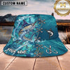 Maxcorners Fishing Aqua Camouflage Lace-Up Water Splash Personalized 3D Bucket Hat (13 Fish Species)
