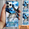 Maxcorners Fishing Hook Lure Splash Artwork Personalized Name Phone Case Gift For Anglers (12 Fish Species)