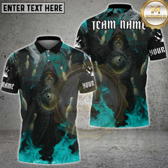 Maxcorners Bowling Shirt Magic Flame Wizard Multioptions Personalized Name, Team Name Unisex 3D Shirt (4 Colors)