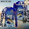 Maxcorners Fishing Scale Pattern Tribal Style Personalized Name, Team Name Long Sleeve Shirt (9 Breeds)