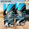 Maxcorners Fishing Tumbler Aqua Black Lightning Splash Design Personalized Name Tumbler (13 Species)