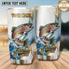 Maxcorners Fishing Tumbler White Gold Marble Geometric Design Personalized Name Tumbler (13 Species)
