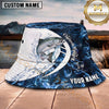 Maxcorners Fishing Blue Smoke Wave Personalized Name 3D Bucket Hat (12 Fish Species)