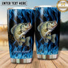 Maxcorners Fishing Tumbler Electric Blue Fire Design Personalized Name Tumbler (13 Species)