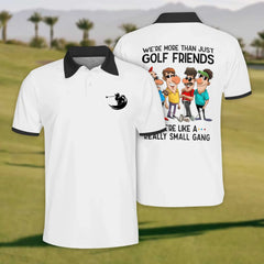 Maxcorners We Are More Than Just Golf Friends Golf Polo Shirt, Mens Golf Shirt, Funny Golf Shirt