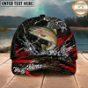 Maxcorners Fishing Black Red Lightning Splash Personalized 3D Cap (12 Fish Species)