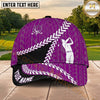 Maxcorners Golf Chevron Trail Golfer Silhouette Personalized Name 3D Classic Cap