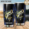 Maxcorners Fishing Tumbler Black Gold Honeycomb Shield Design Personalized Name Tumbler (13 Species)