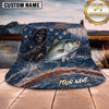 Maxcorners Fishing Dark Lightning Fishing Illustration with Dramatic Effect Personalized Name 3D Bucket Hat (13 Fish Species)