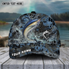 Maxcorners FishingBlue Kryptek Camo Pattern Sport Pattern Personalized Name 3D Cap (11 Breeds)
