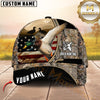 Maxcorners Duck Hunting Mallard Wings Spread Forest Camo Patriotic Personalized Name 3D Cap
