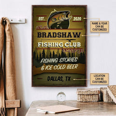 Maxcorners Personalized Canvas Frames Home Decoration Fishing Club  Framed Prints, Canvas LM0101