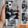 Maxcorners Fishing Black Silhouette Personalized Name 3D Phone Case (10 Fish Species)