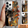 Maxcorners Hunting Phone Case Whitetail Deer Lightning Split Forest Camo Art Personalized Name Phone Case | Orange