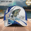 Maxcorners Fishing White Scale Pattern Personalized Name, Team Name Classic 3D Cap (9 Breeds)