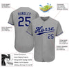 Maxcorners Custom Gray Royal-White Classic Authentic Baseball Jersey LM2605