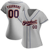Maxcorners Custom Gray Navy-Orange Authentic Baseball Jersey LM2605