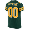 Maxcorners Custom Green Gold-White Mesh Authentic Classic Football Jersey LM2605