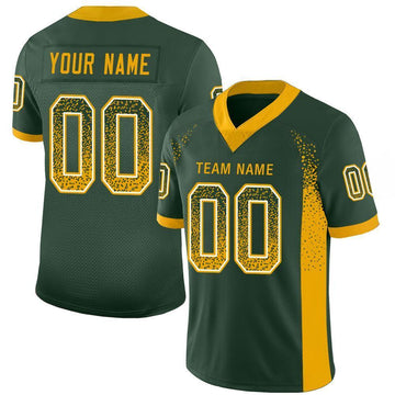Maxcorners Custom Green Gold-White Drift Fashion Football Jersey LM2605