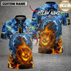 Maxcorners Dartboard Flaming Skull Lightning Multioptions Personalized Name, Team Name Unisex 3D Shirt (4 Colors)