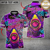 Maxcorners Bowling Shirt Shark Hungry for Strikes Graffiti Multioptions Personalized Name, Team Name Unisex 3D Shirt (4 Colors)
