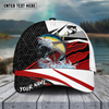 Maxcorners Fishing Red White Pattern Sport Pattern Personalized Name 3D Cap (11 Breeds)
