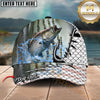Maxcorners Fishing Hook Fish Scale Personalized Name Classic 3D Cap (12 Breeds)