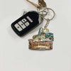 Maxcorners Pike Fishing Funny Fishing Hat Cartoon Rustic Style Personalized Name Keychain